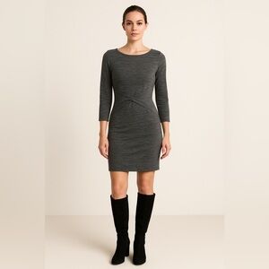 Gray Neesha Brand Long Sleeve Sheath Sweater Dress for Work Women’s Size Large.